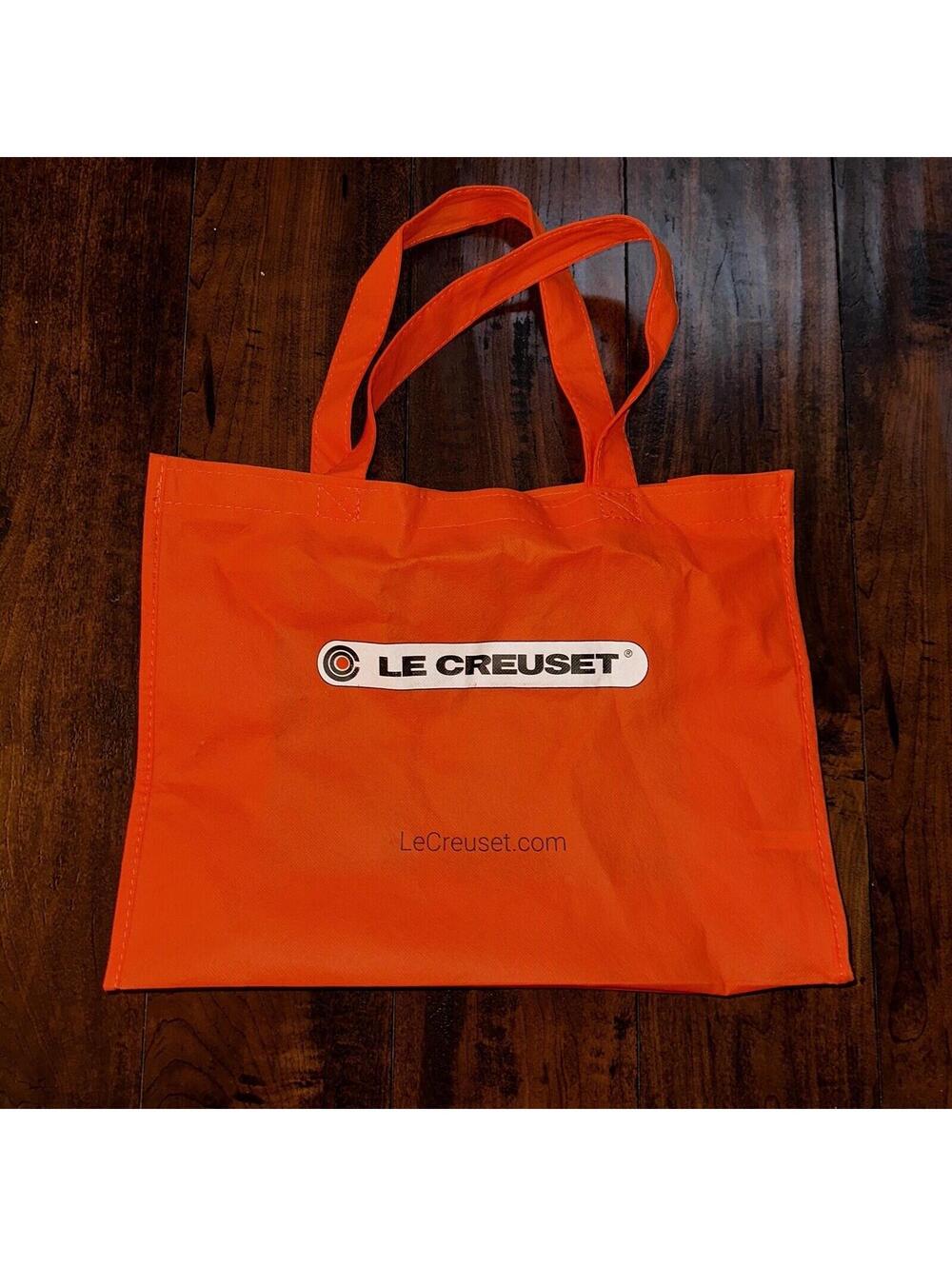 LE Creuset Large EcoFriendly Reusable Shopping Gift Bag Tote 15 X 12 Orange